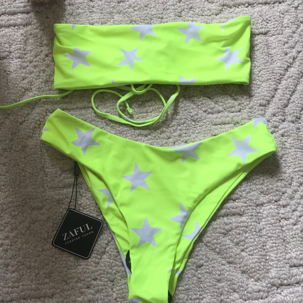 ZAFUL Star Lace Up Bandeau Bikini Set - NWT